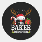 Christmas Matching The Baker Reindeer Family Runder Aufkleber (Vorderseite)