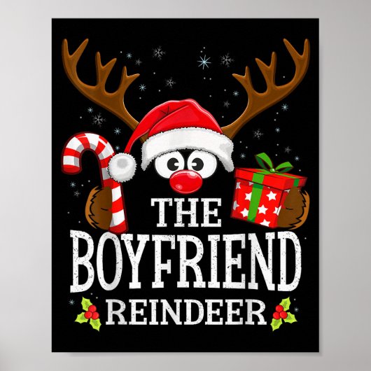 Christmas Matching The Boyfriend Reindeer Family Poster (Vorne)