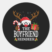 Christmas Matching The Boyfriend Reindeer Family Runder Aufkleber (Vorderseite)