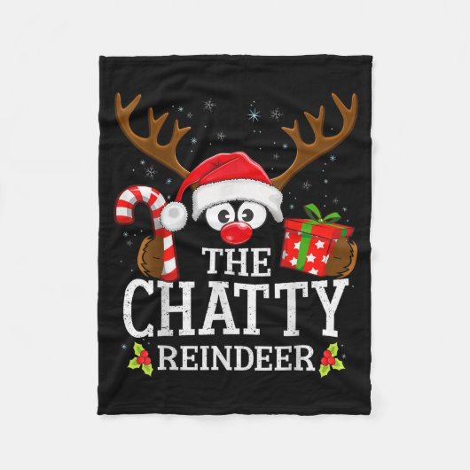 Christmas Matching The Chatty Reindeer Family , Sm Fleecedecke (Vorderseite)