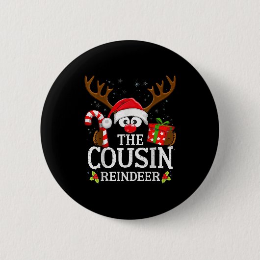 Christmas Matching The Cousin Reindeer Family  Button (Vorderseite)