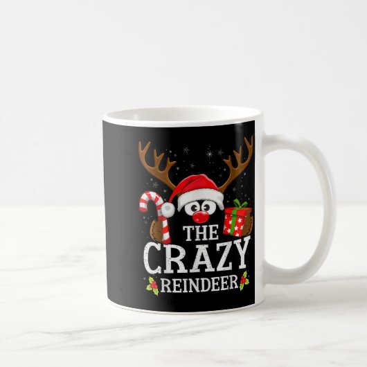 Christmas Matching The Crazy Reindeer Family Kaffeetasse (Rechts)