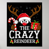 Christmas Matching The Crazy Reindeer Family Poster (Vorne)
