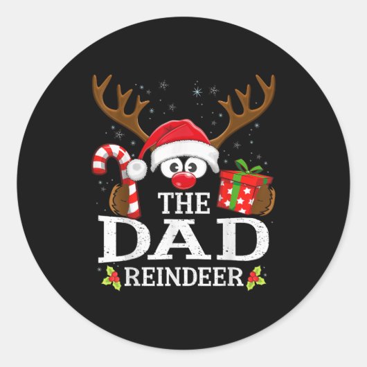 Christmas Matching The Dad Reindeer Family Runder Aufkleber (Vorderseite)