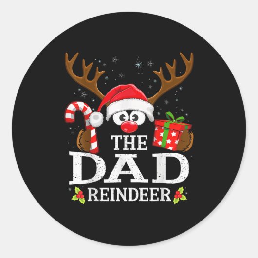Christmas Matching The Dad Reindeer Family Runder Aufkleber (Vorderseite)