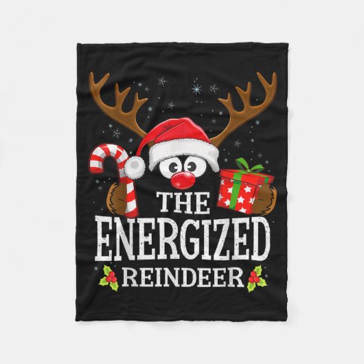 Christmas Matching The Energized Reindeer Family Fleecedecke (Vorderseite)