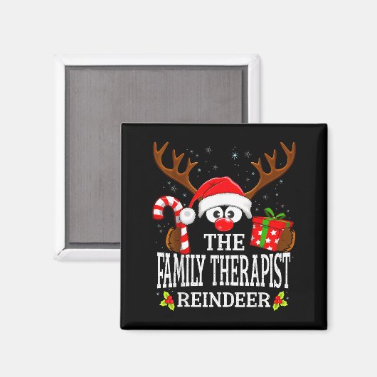 Christmas Matching The Family Therast Reindeer Fam Magnet (Vorderseite/Rückseite)