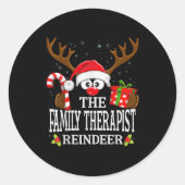Christmas Matching The Family Therast Reindeer Fam Runder Aufkleber (Vorderseite)