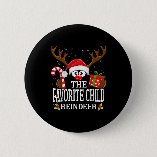 Christmas Matching The Favorite Child Reindeer Fam Button (Vorderseite)