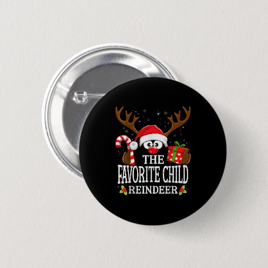 Christmas Matching The Favorite Child Reindeer Fam Button (Vorne & Hinten)