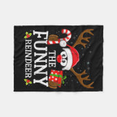 Christmas Matching The Funny Reindeer Family Fleecedecke (Vorderseite (Horizontal))