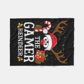 Christmas Matching The Gamer Reindeer Family  Fleecedecke (Vorderseite (Horizontal))