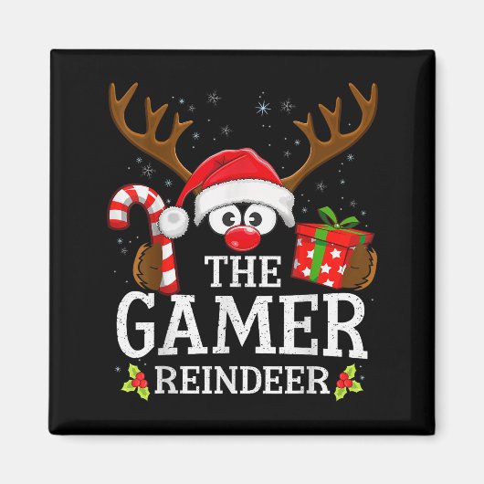 Christmas Matching The Gamer Reindeer Family Magnet (Vorne)