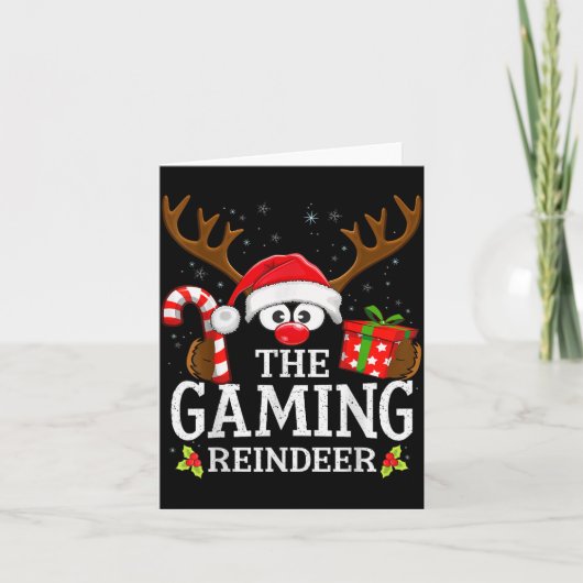 Christmas Matching The Gaming Reindeer Family Karte (Vorderseite)