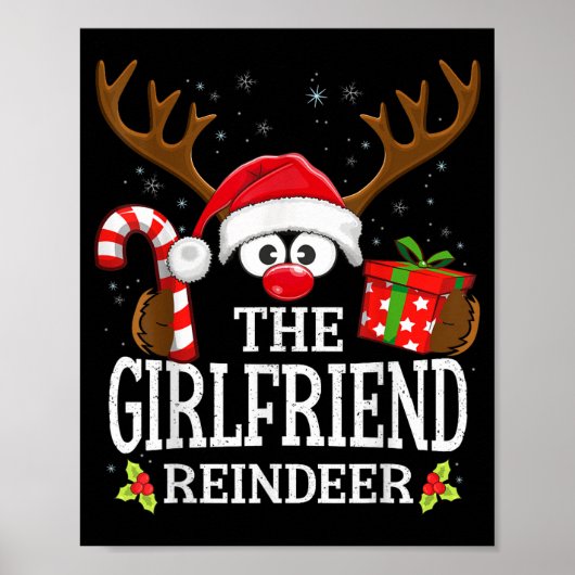 Christmas Matching The Girlfriend Reindeer Family Poster (Vorne)