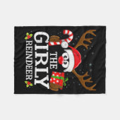 Christmas Matching The Girly Reindeer Family Fleecedecke (Vorderseite (Horizontal))