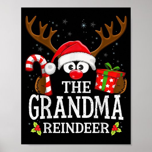 Christmas Matching The Grandma Reindeer Family Poster (Vorne)