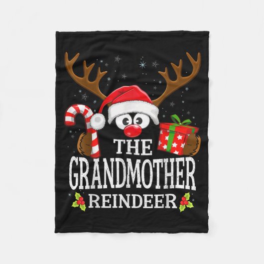 Christmas Matching The Grandmother Reindeer Family Fleecedecke (Vorderseite)