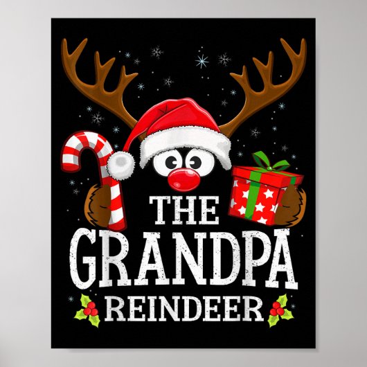 Christmas Matching The Grandpa Reindeer Family Poster (Vorne)