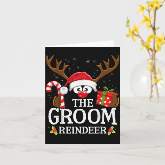 Christmas Matching The Groom Reindeer Family Karte (Gelbe Blume)