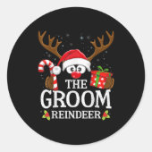 Christmas Matching The Groom Reindeer Family Runder Aufkleber (Vorderseite)