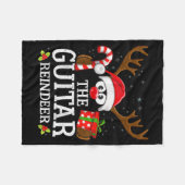 Christmas Matching The Guitar Reindeer Family  Fleecedecke (Vorderseite (Horizontal))