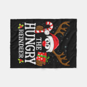 Christmas Matching The Hungry Reindeer Family Fleecedecke (Vorderseite (Horizontal))