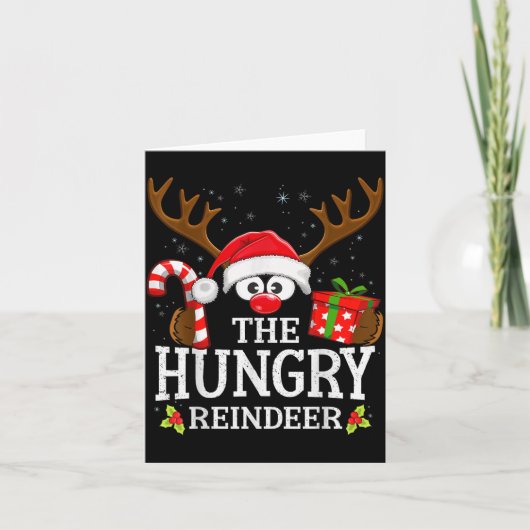 Christmas Matching The Hungry Reindeer Family Karte (Vorderseite)