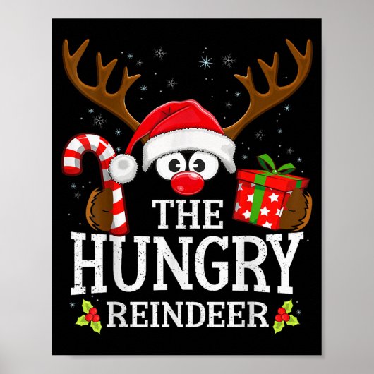 Christmas Matching The Hungry Reindeer Family  Poster (Vorne)