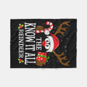 Christmas Matching The Know It All Reindeer Family Fleecedecke (Vorderseite (Horizontal))