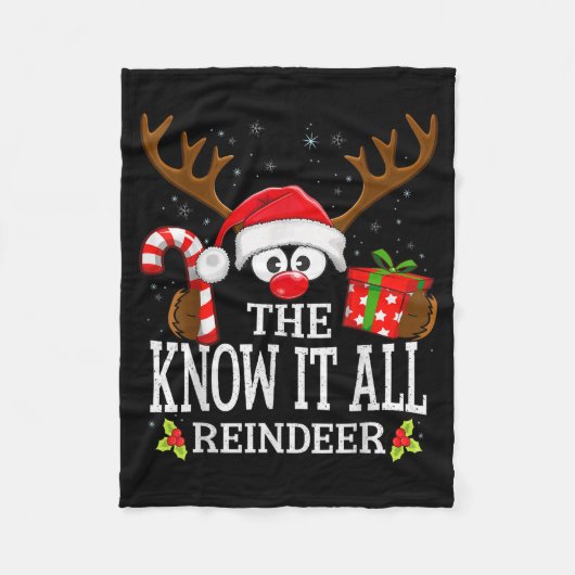 Christmas Matching The Know It All Reindeer Family Fleecedecke (Vorderseite)