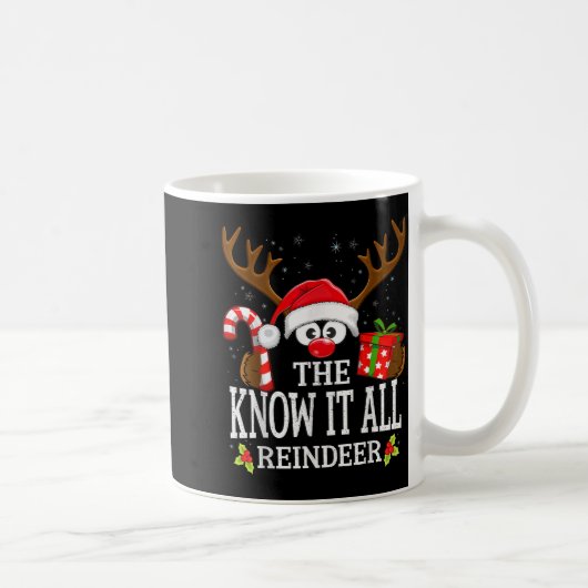Christmas Matching The Know It All Reindeer Family Kaffeetasse (Rechts)