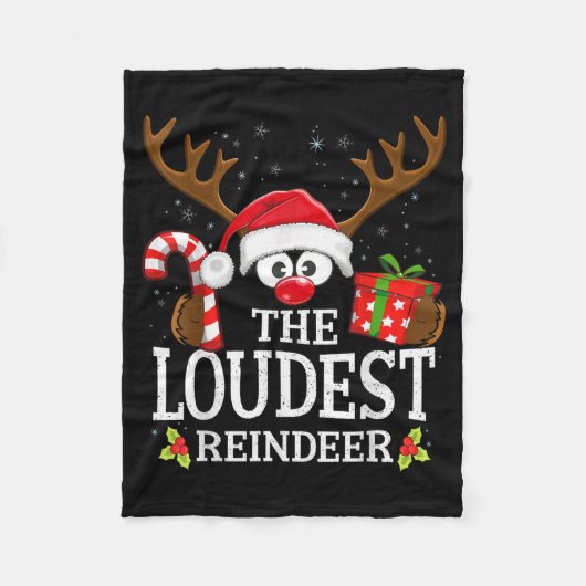 Christmas Matching The Loudest Reindeer Family Fleecedecke (Vorderseite)