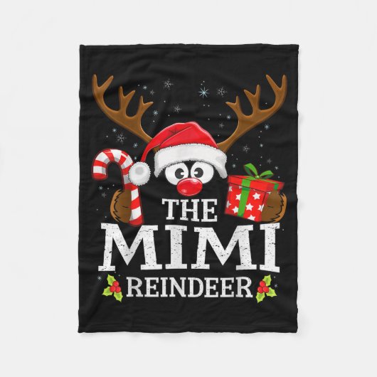 Christmas Matching The Mimi Reindeer Family Fleecedecke (Vorderseite)