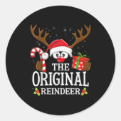 Christmas Matching The Original Reindeer Family Runder Aufkleber (Vorderseite)