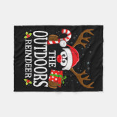 Christmas Matching The Outdoors Reindeer Family Fleecedecke (Vorderseite (Horizontal))