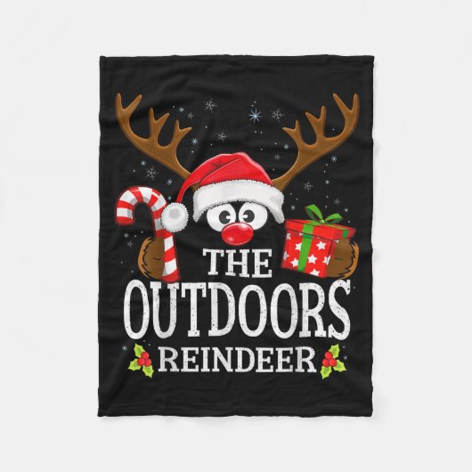 Christmas Matching The Outdoors Reindeer Family Fleecedecke (Vorderseite)