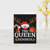 Christmas Matching The Queen Reindeer Family  Karte (Gelbe Blume)