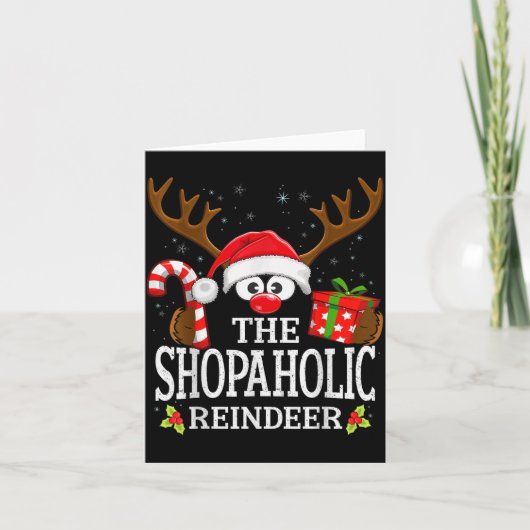 Christmas Matching The Shopaholic Reindeer Family Karte (Vorderseite)