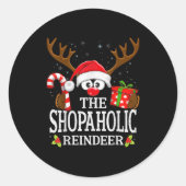 Christmas Matching The Shopaholic Reindeer Family Runder Aufkleber (Vorderseite)