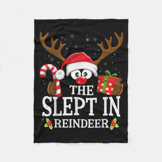 Christmas Matching The Slept In Reindeer Family Fleecedecke (Vorderseite)