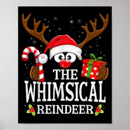 Christmas Matching The Whimsical Reindeer Family  Poster (Vorne)
