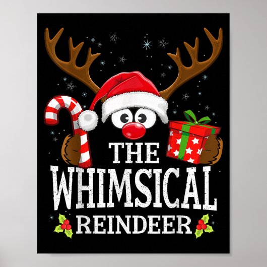 Christmas Matching The Whimsical Reindeer Family  Poster (Vorne)