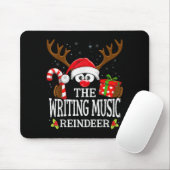 Christmas Matching The Writing Music Reindeer Fami Mousepad (Mit Mouse)