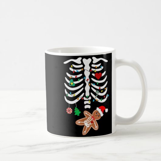 Christmas Maternity Pregnancy Gingerbread Skeleton Kaffeetasse (Rechts)