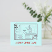 Christmas Maze Postcard Feiertagspostkarte (Stehend Vorderseite)