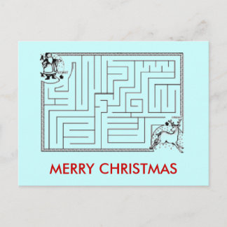 Christmas Maze Postcard Feiertagspostkarte