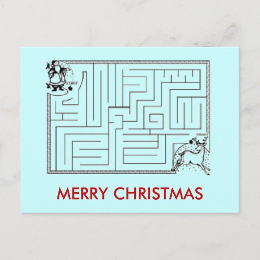 Christmas Maze Postcard Feiertagspostkarte (Vorderseite)