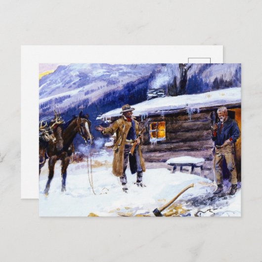 "Christmas Meat" von Charles M Russell Postkarte (Vorne/Hinten)