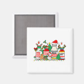 Christmas Medication Bottles Funny Nurse Humor Magnet (Vorderseite/Rückseite)